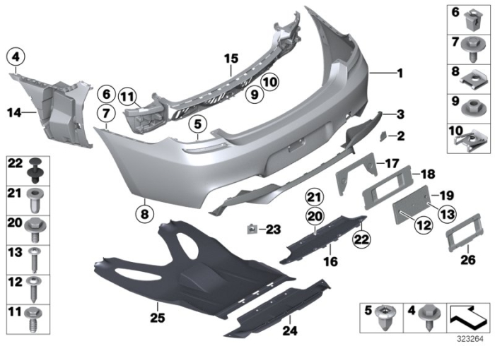 Difuzor spoiler spate - BMW Seria 5 M5 F10 F11, BMW Seria 6 M6 F12 F13