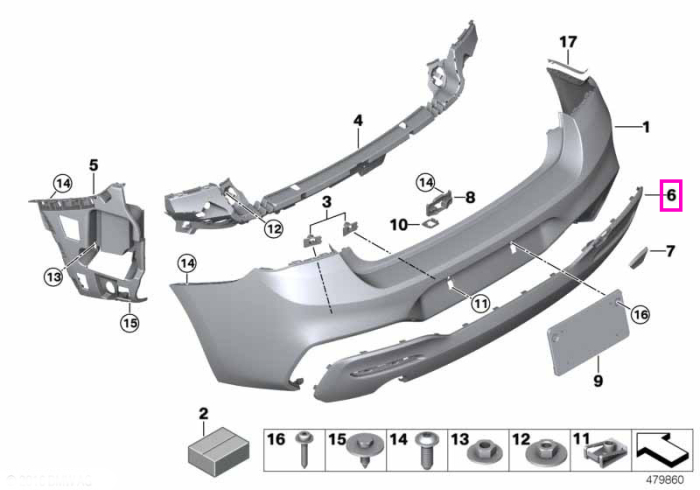 Difuzor bara spate, M, evacuare simpla - BMW Seria 1 F20 F21