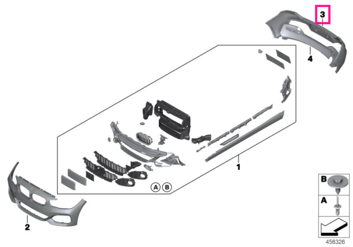 Panel, bumper, primed, rear - BMW