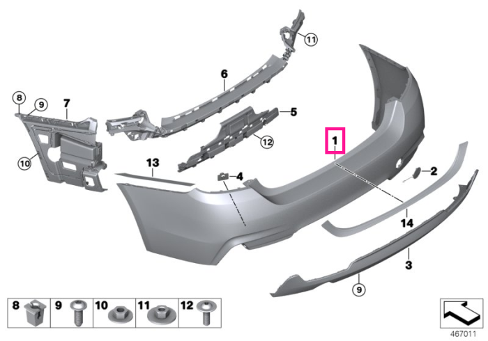 Bara spate, primerizata – BMW Seria 4 F32, F33