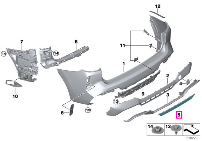 Grila inferioara bara protectie spate - BMW X3 M F97