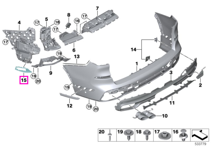  Deflector senzor radar dreapta (M) - BMW X7 G07