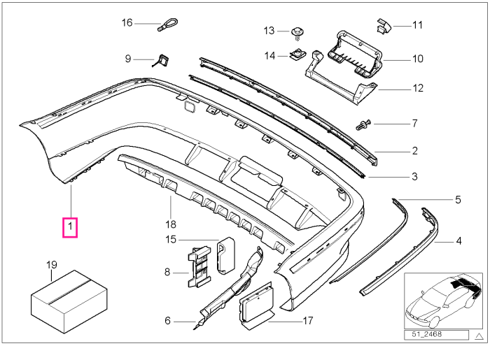 Bara protectie spate, primerizata - BMW Seria 5 E39