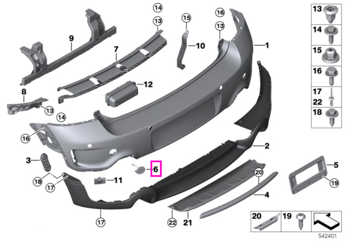 Capac orificiu carlig remorcare, bara protectie spate, grunduit, stanga - Mini Countryman R60