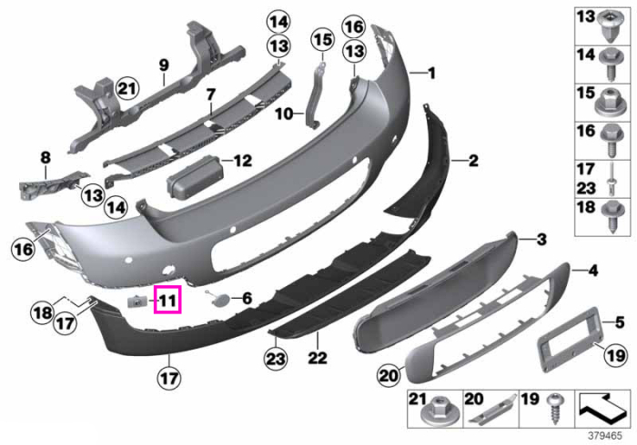 Set suporturi pentru senzori PDC, bara spate - Mini Countryman R60