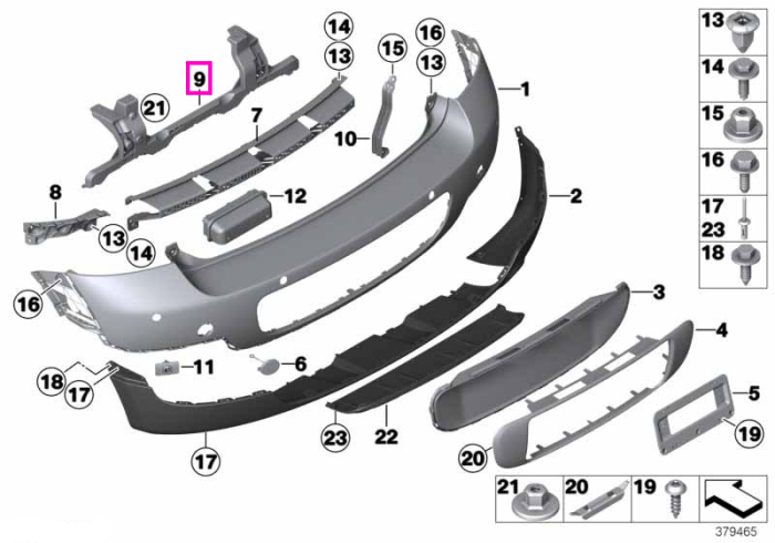 Ghidaj central bara protectie spate - Mini Countryman R60, Paceman R61