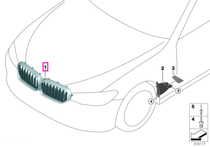 Grila fata, M - BMW Seria 5 G30 G31 G38