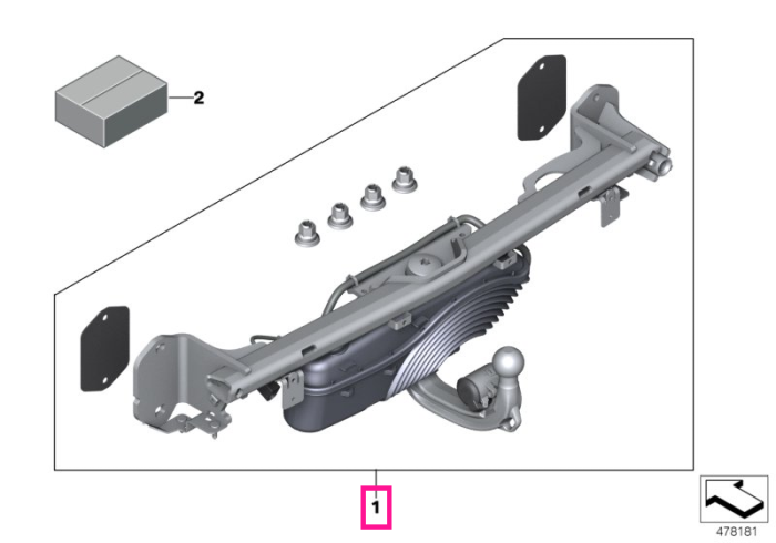 Set carlig remorcare electric, pivotant - BMW Seria 3 G20 G21, Seria 4 G22 G23