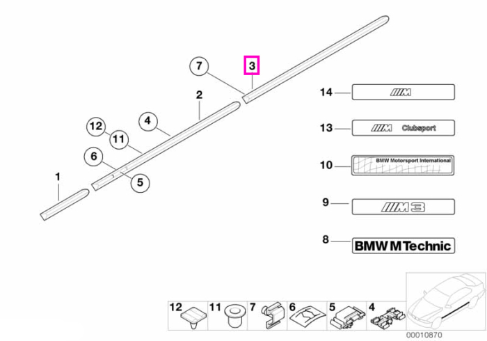 Bandou aripa spate, stanga, M-Technic- BMW Seria 3 E36