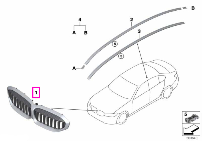 Grila frontala ornamentala, MPA, ICAM - BMW Seria 3 G20 G21