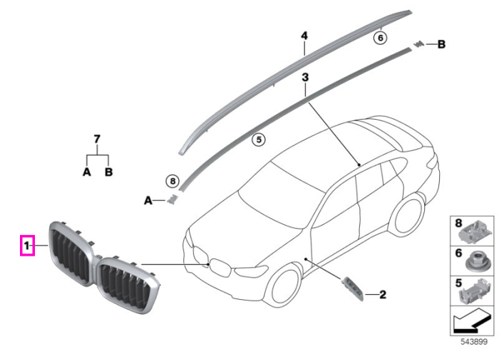 Grila frontala radiator, MSP - BMW X4 G02 LCI