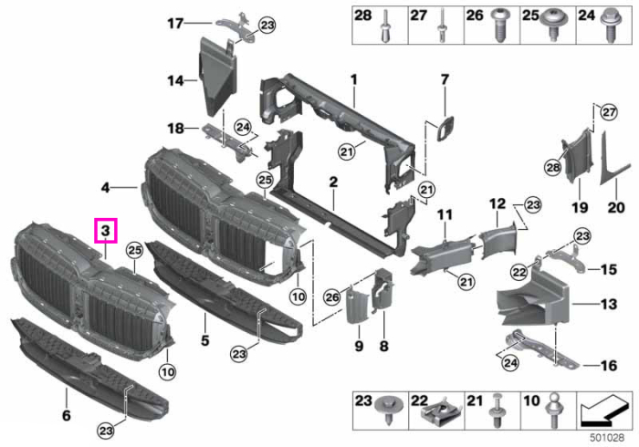 Clapete aer superioare (M) - BMW Seria 7 G11 G12