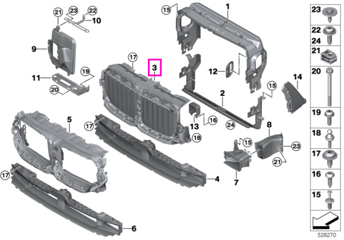 Canal aer superior grila fata - BMW X6 G06