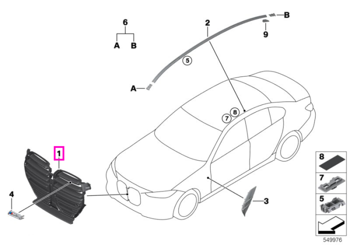 Grila fata, preechipare radar frontal - BMW Seria 3 G80 G81 M3, Seria 4 G82 G83 M4 - tip motor S58