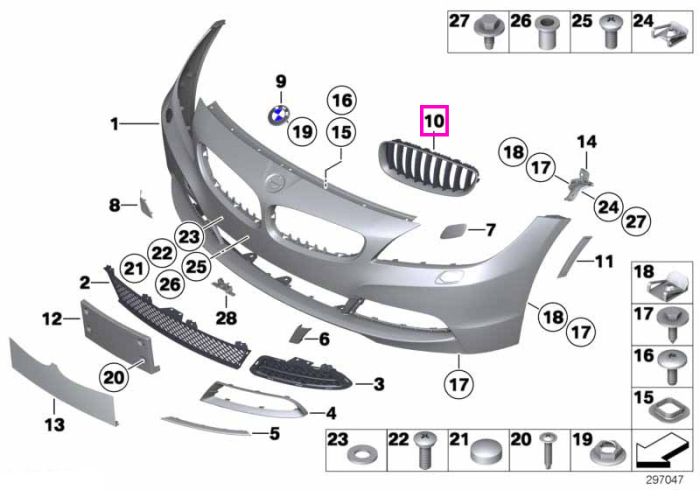 Grila dreapta, radiator, rama cromata - BMW Z4 E89