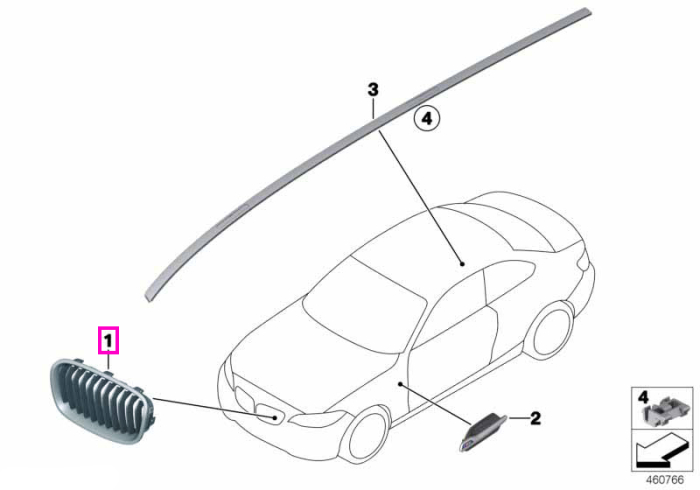 Grila frontala radiator, stanga, Basis Line - BMW Seria 1 F20 F21