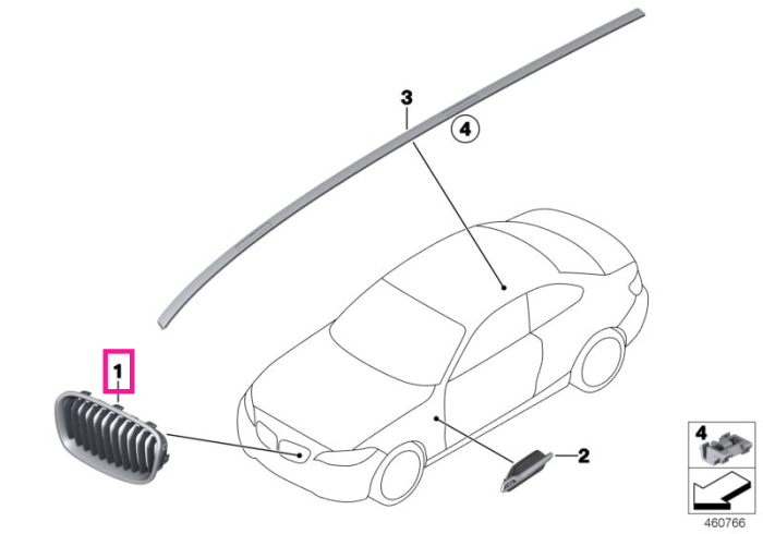 Grila radiator, dreapta, Urban Line - BMW Seria 1 F20 F21