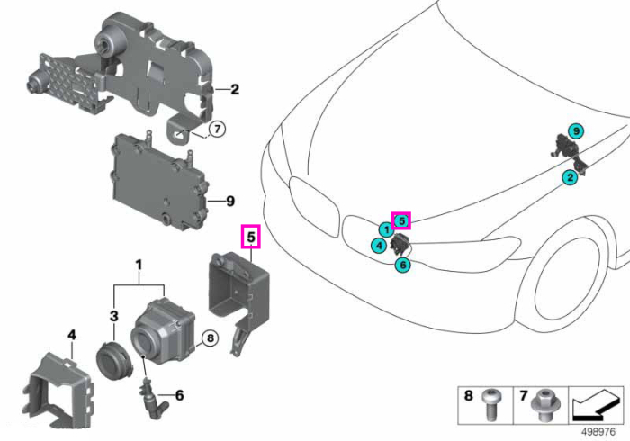 Suport prindere camera, sistem Night Vision - BMW Seria 7 G11 G12