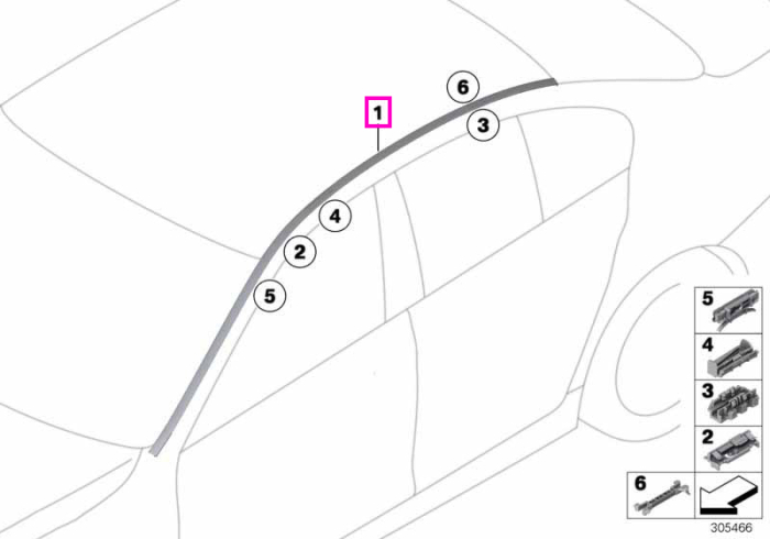 Ornament plafon, grunduit, stanga - BMW Seria 5 F10 LCI