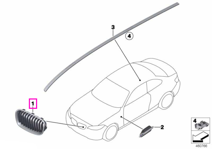 Grila radiator, dreapta, Urban Line - BMW Seria 1 F20 F21