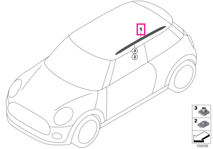 Bara longitudinala, dreapta, Argintiu (Silver) - Mini Countryman F60