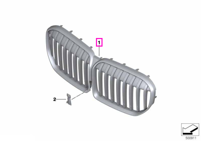 Grila fata radiator, standard - BMW Seria 7 G11 G12