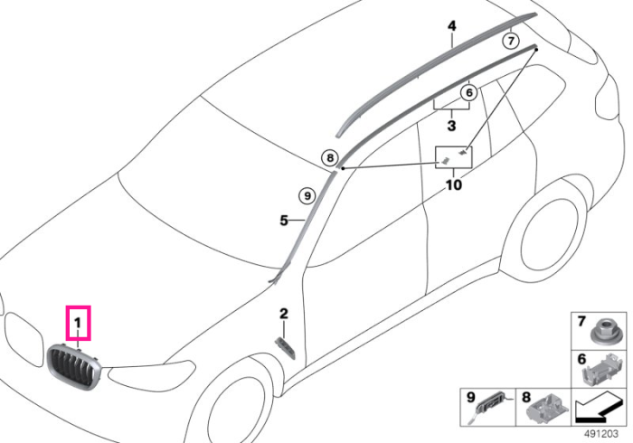 Grila frontala, stanga, X-Line - BMW X3 G01, X4 G02
