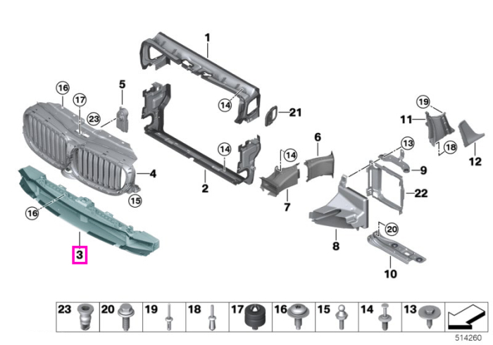Canal aer inferior frontal - BMW Seria 6 G32 GT