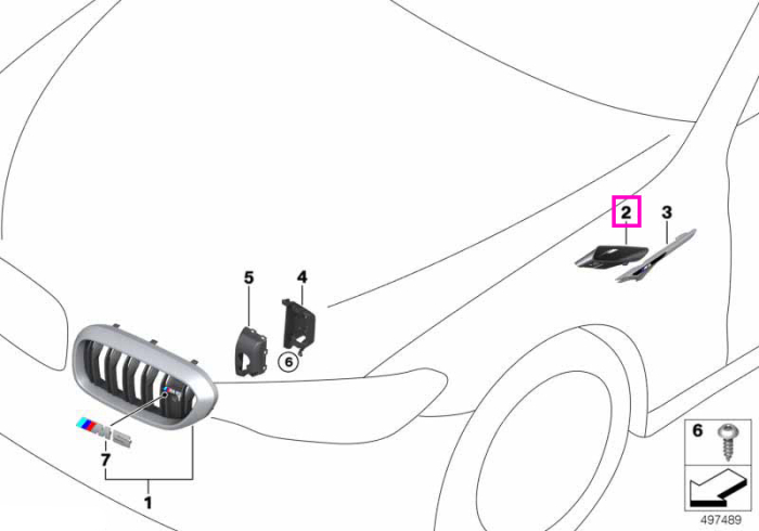 Priza/Canal aer aripa fata, stanga (M) - BMW Seria 5 F90 M5 - tip motor S63M