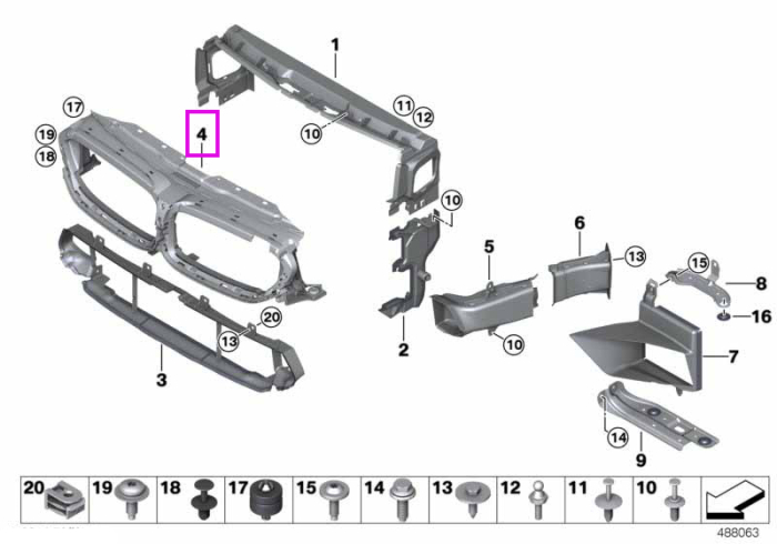 Suport grila centrala - BMW Seria 5 F90 M5