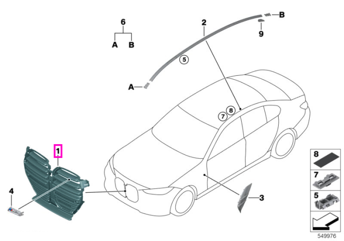 Grila frontala (FRR/Competition) - BMW Seria 3 G80 G81 M3