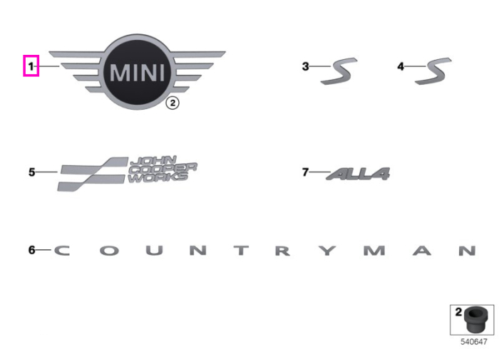  Emblema spate, JCW - Mini Countryman U25	
