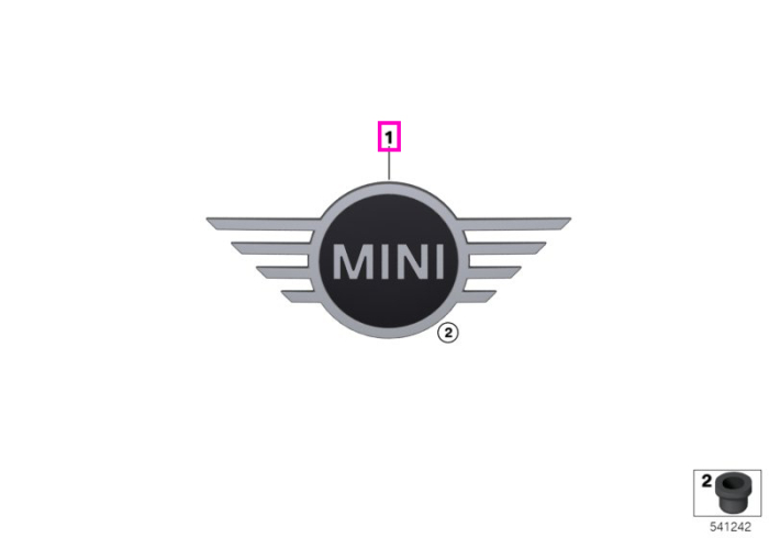 Emblema Mini capota portbagaj, Basis - Mini Cabrio F67