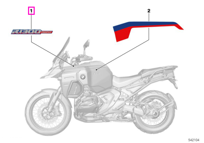 Decor panou lateral carenaj, GS Trophy, stanga - BMW Motorrad KA2 (R 1300 GS Adventure) - tip motor A75