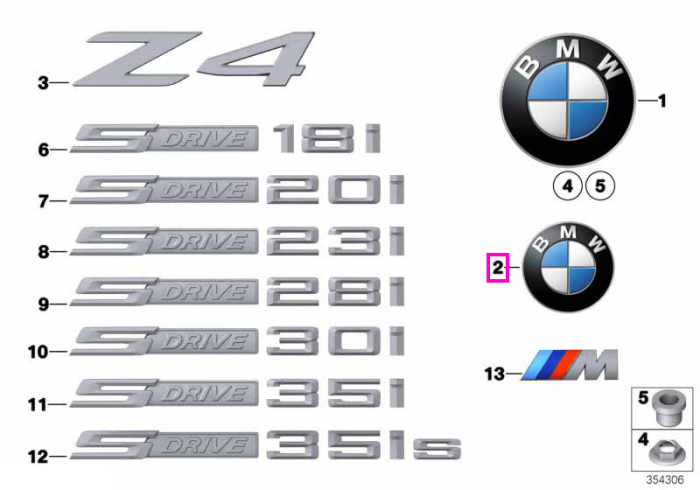 Emblema BMW, capota portbagaj, Ø 70mm - BMW Z4 E89