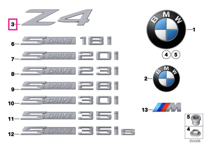 Emblema "Z4" - BMW Z4 E89