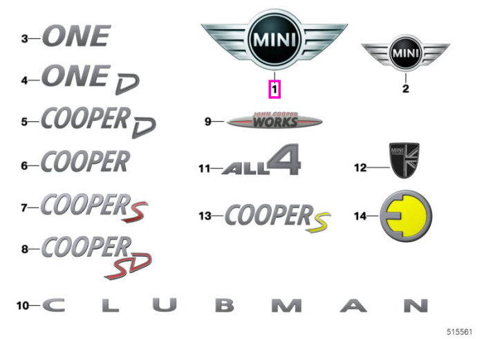Emblema "Mini" - Mini Clubman F54