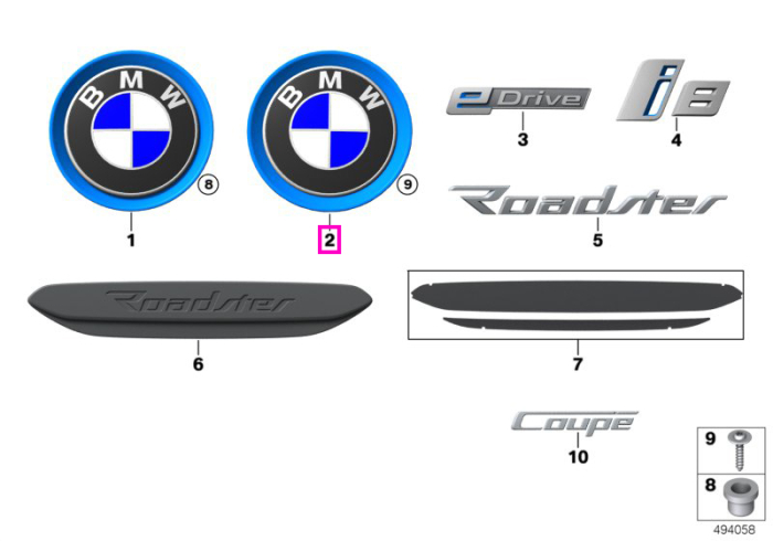 Emblema BMW capota portbagaj - BMW i8 I12 I15