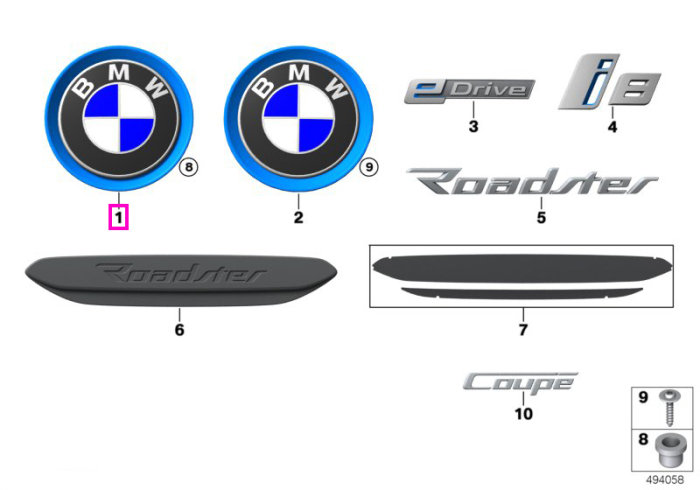  Emblema BMW capota motor - BMW i8 I12 I15	