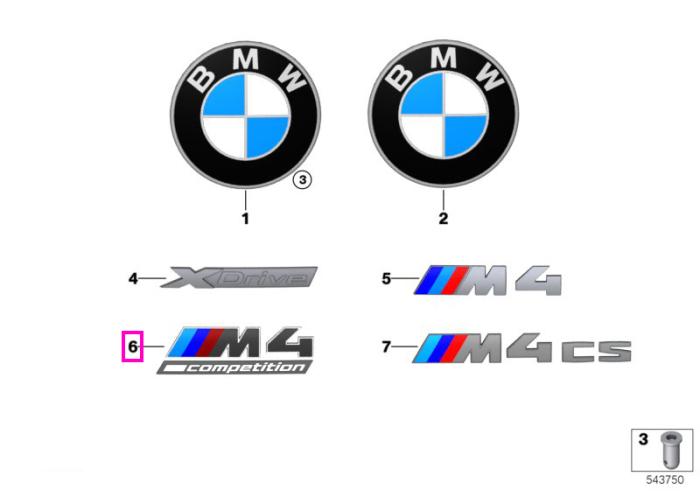 Inscriptie M4 Competition - BMW Seria 4 G82 G83 M4 - tip motor S58T