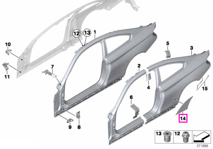 Folie protectie pasaj roata, dreapta - BMW Seria 4 F82 F83 M4
