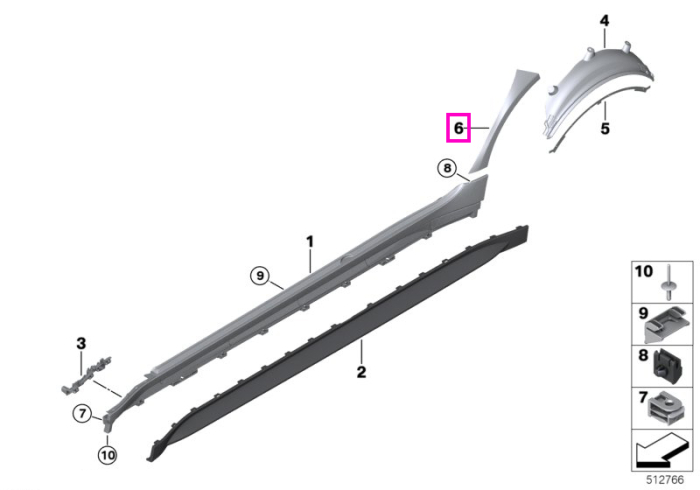 Protectie anti-pietris, aripa stanga, spate - BMW Seria 3 G80 G81 M3