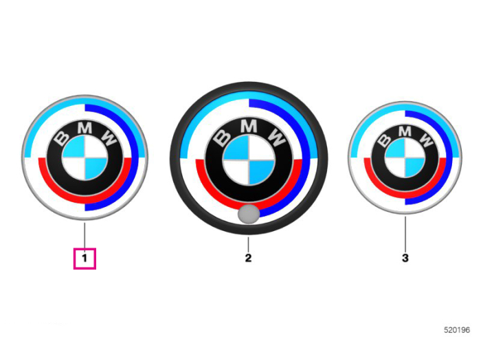 Emblema BMW M, Editie aniversara 50 ani, capota fata - BMW X7 G07