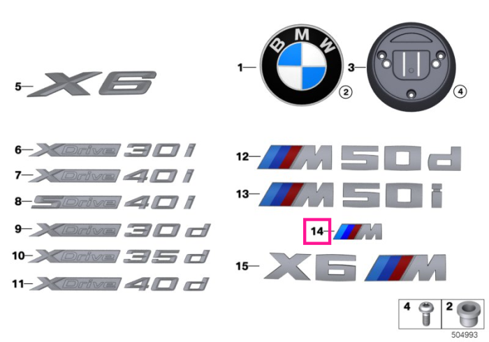 Emblema "M" - BMW X6 G06