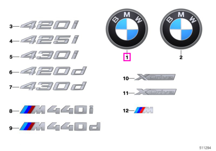 Emblema BMW, capota motor, Ø 82mm - BMW Seria 2 G42, Seria 4 G22 G23 G26, i4 G26