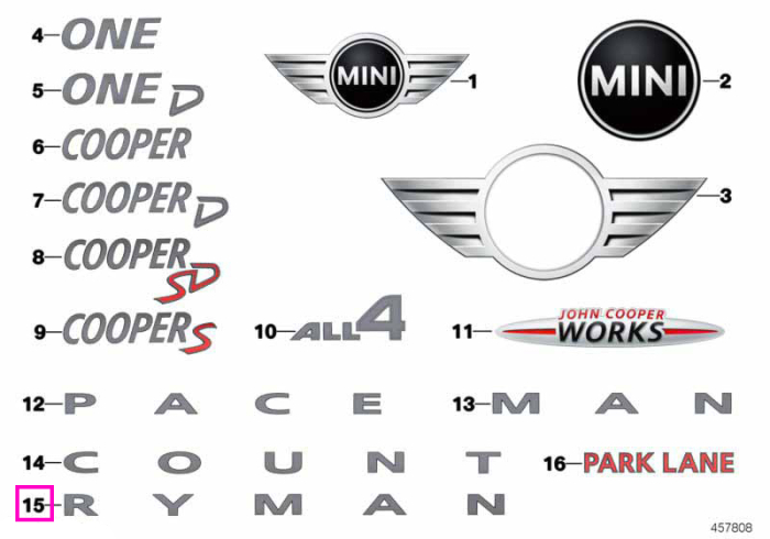 Inscriptie "RYMAN", partea dreapta din Countryman - Mini Countryman R60