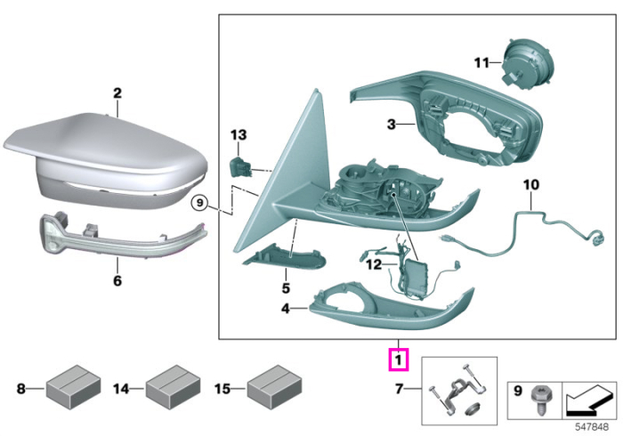 Oglinda exterioara dreapta, incalzire, functie de memorie (HC2) - BMW Seria 4 G22 G23 G82 G83 M4