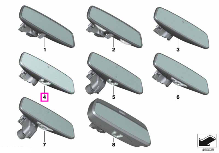 Oglinda interioara retrovizoare, EC/LED - BMW Seria 1 F40, Seria 2 F44, Seria 3 G80 G81 M3, Seria 4 G22 G23 G82 G83 M4, Seria 8 G14 G15 G16 F91 F92 F93 M8, X6 G06 F96 M, X7 G07