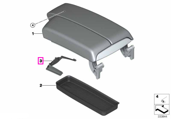 Ornament imbinare cotiera consola centrala - BMW Seria 3 E90 E91 E92 E93