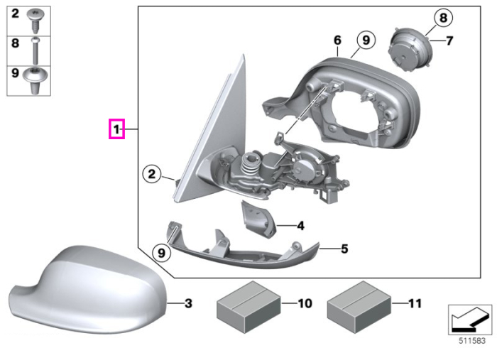 Oglinda exterioara stanga, incalzita, fara geam oglinda - BMW X3 F25